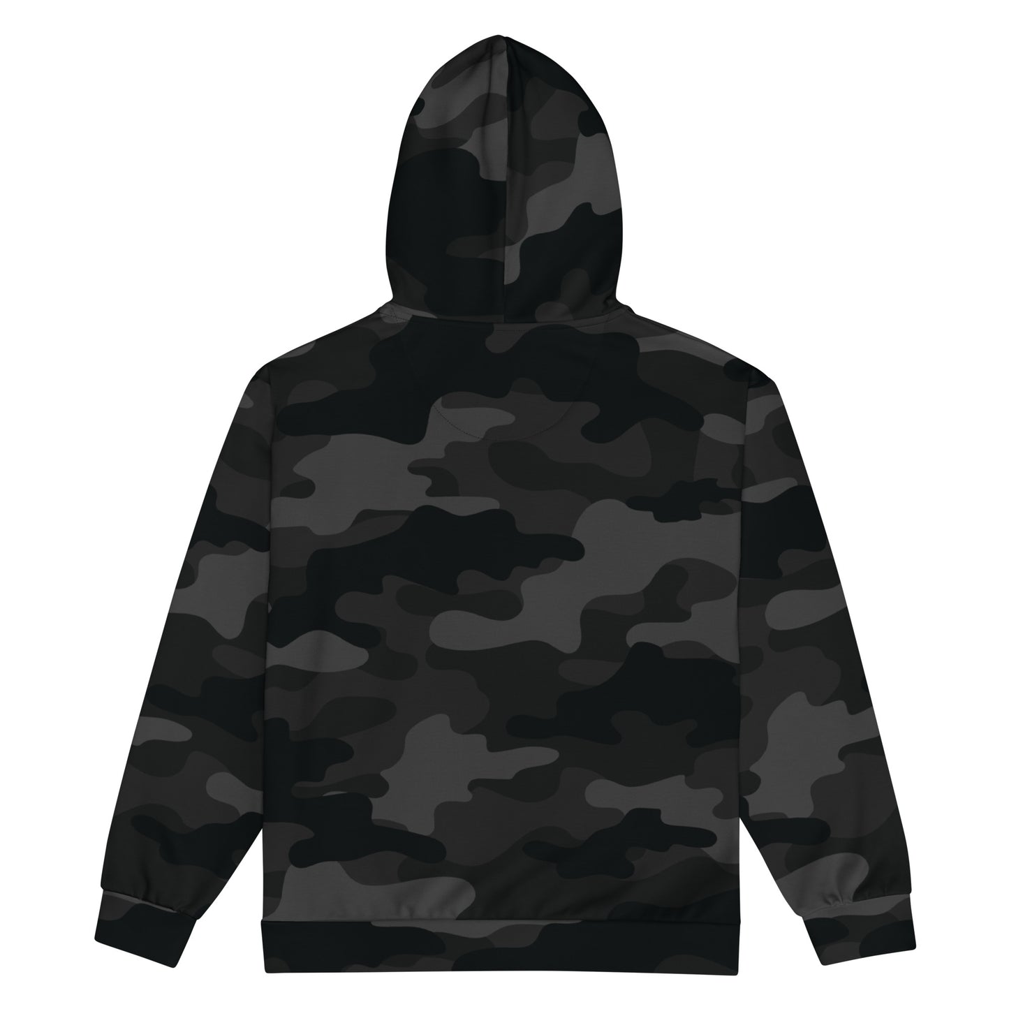 Zip Up Camo Hoodie | Unisex | Black Camouflage