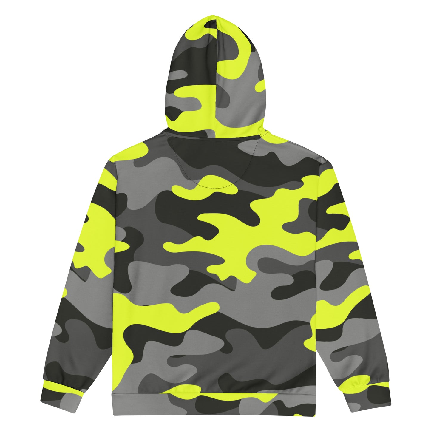 Zip Up Camo Hoodie | Unisex | Black, Gray & Yellow