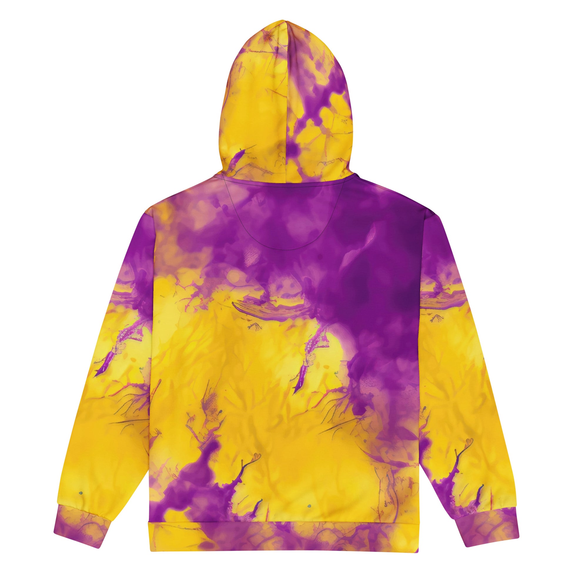 Yellow and Violet Blue Tie Dye Zip Hoodie | Unisex