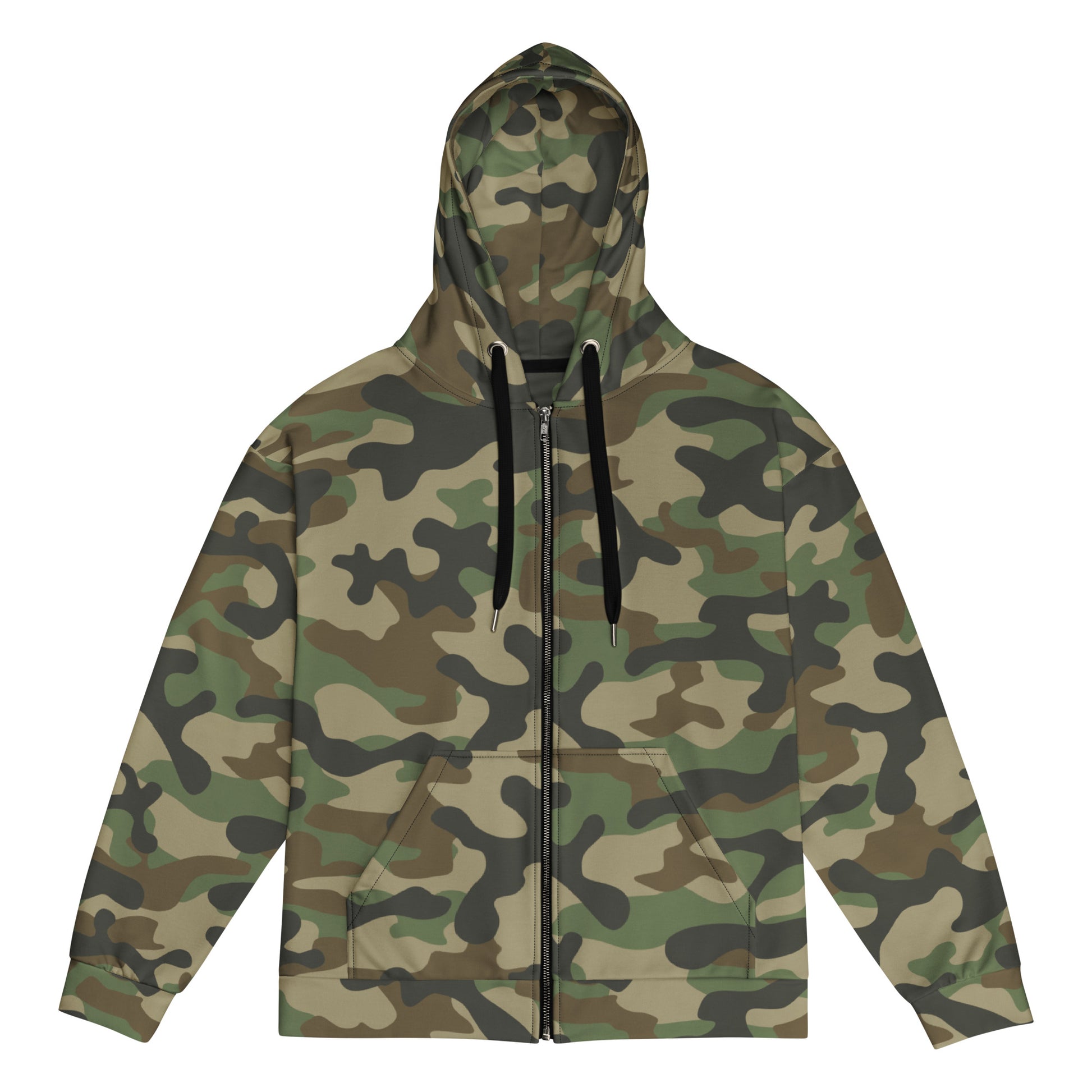 Zip Up Camo Hoodie | Unisex | Military Brown Camouflage