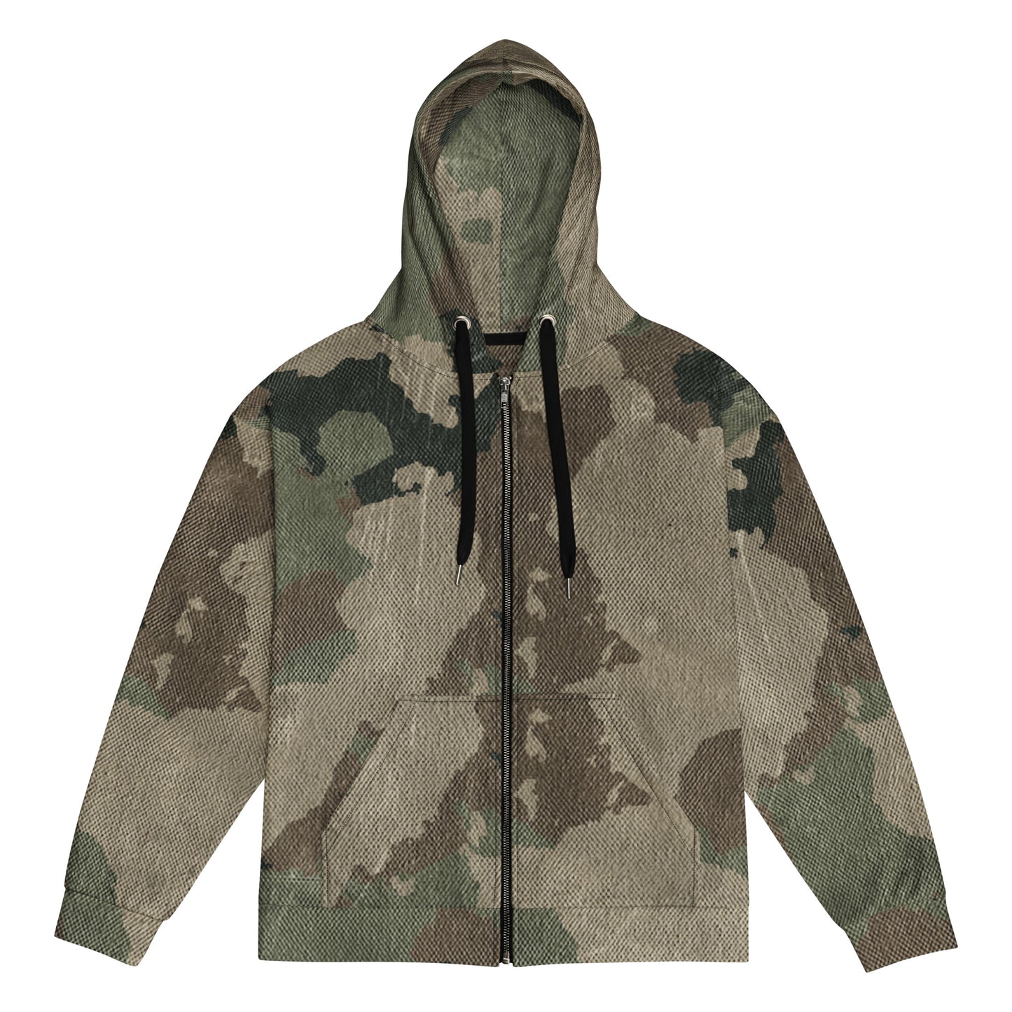 Camo Zip Up Hoodie | Unisex | Dirty Old Brown Camouflage