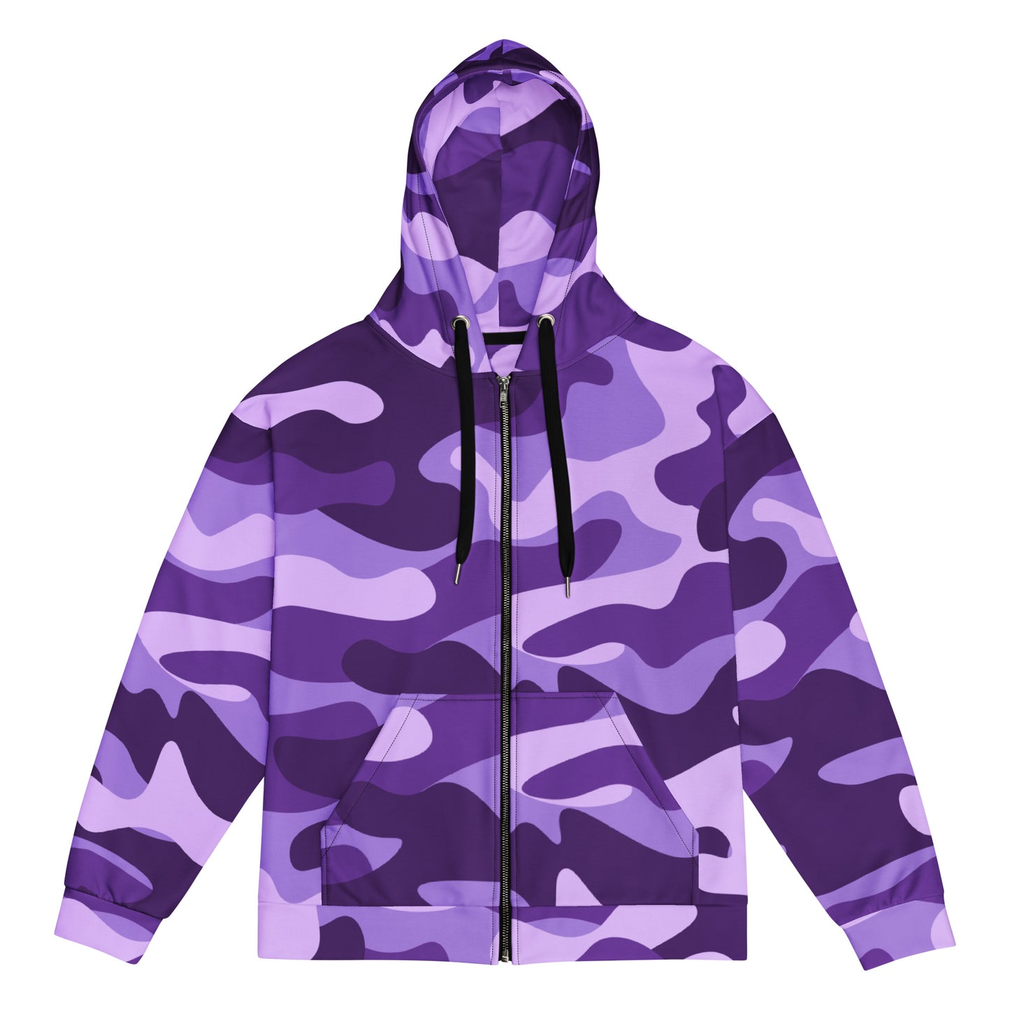 Zip Up Camo Hoodie | Unisex | Purple, Blue & Mauve