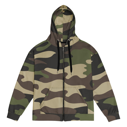 Camo Zip Up Hoodie | Unisex | Classic Green Camouflage