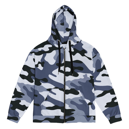 Zip Up Camo Hoodie | Unisex | Light Blue Camouflage