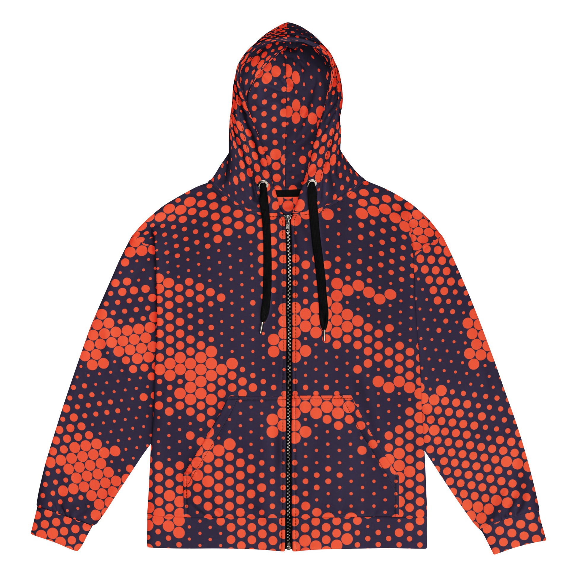 Zip Up Camo Hoodie | Unisex | Orange & Blue Camouflage