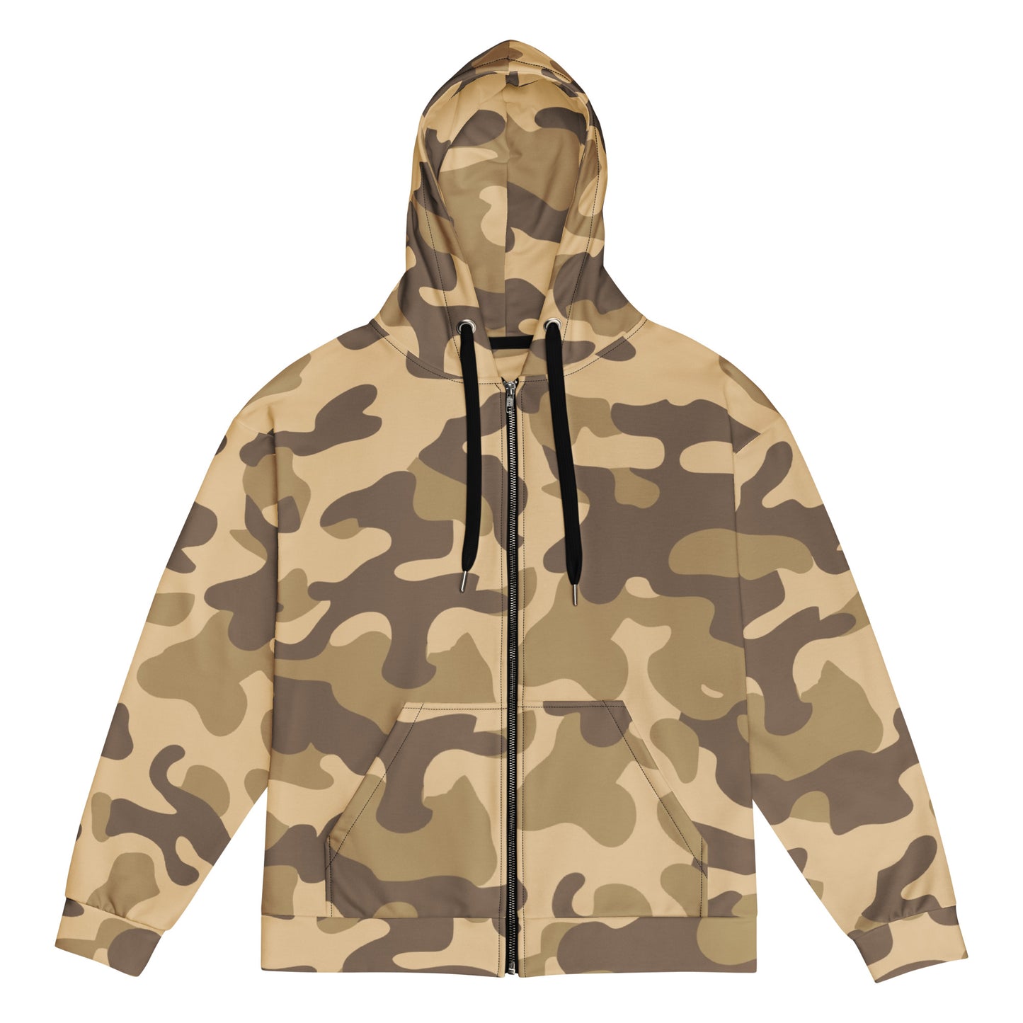 Zip Up Camo Hoodie | Unisex | Khaki Camouflage