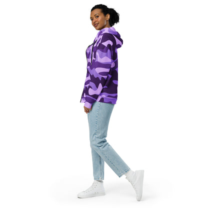 Zip Up Camo Hoodie | Unisex | Purple, Blue & Mauve