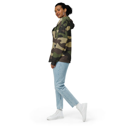 Camo Zip Up Hoodie | Unisex | Classic Green Camouflage