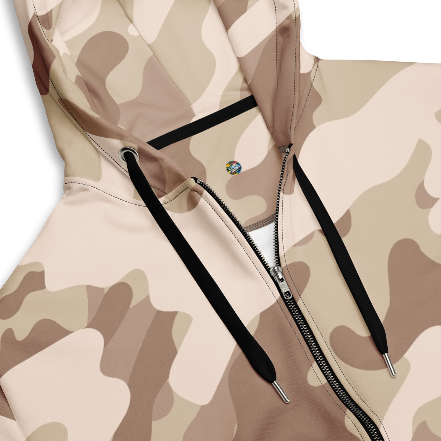 Camo Zip Up Hoodie | Unisex | Desert Brown Camouflage