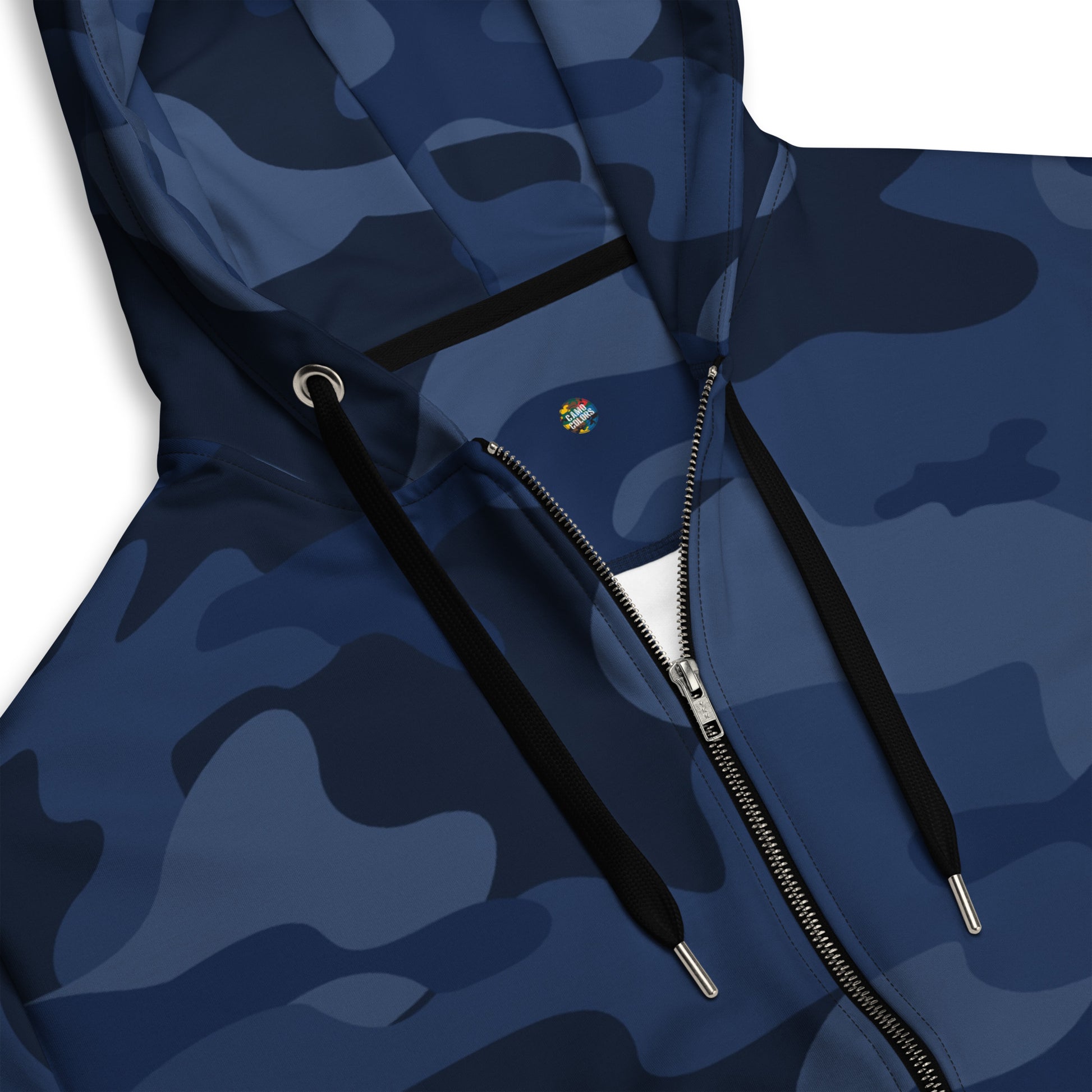 Zip Up Camo Hoodie | Unisex | Deep Blue Camouflage