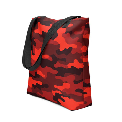 Camo Tote Bag | Scarlet Red & Black Camouflage