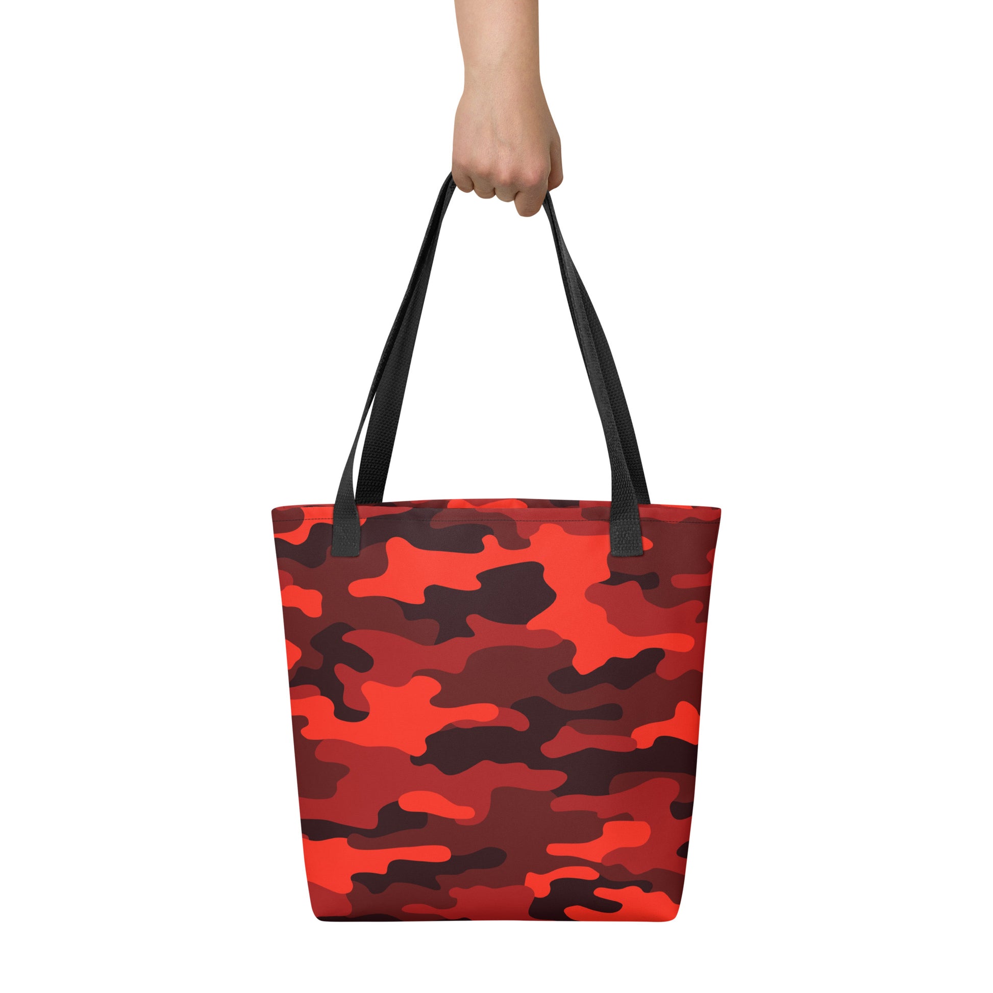 Camo Tote Bag | Scarlet Red & Black Camouflage