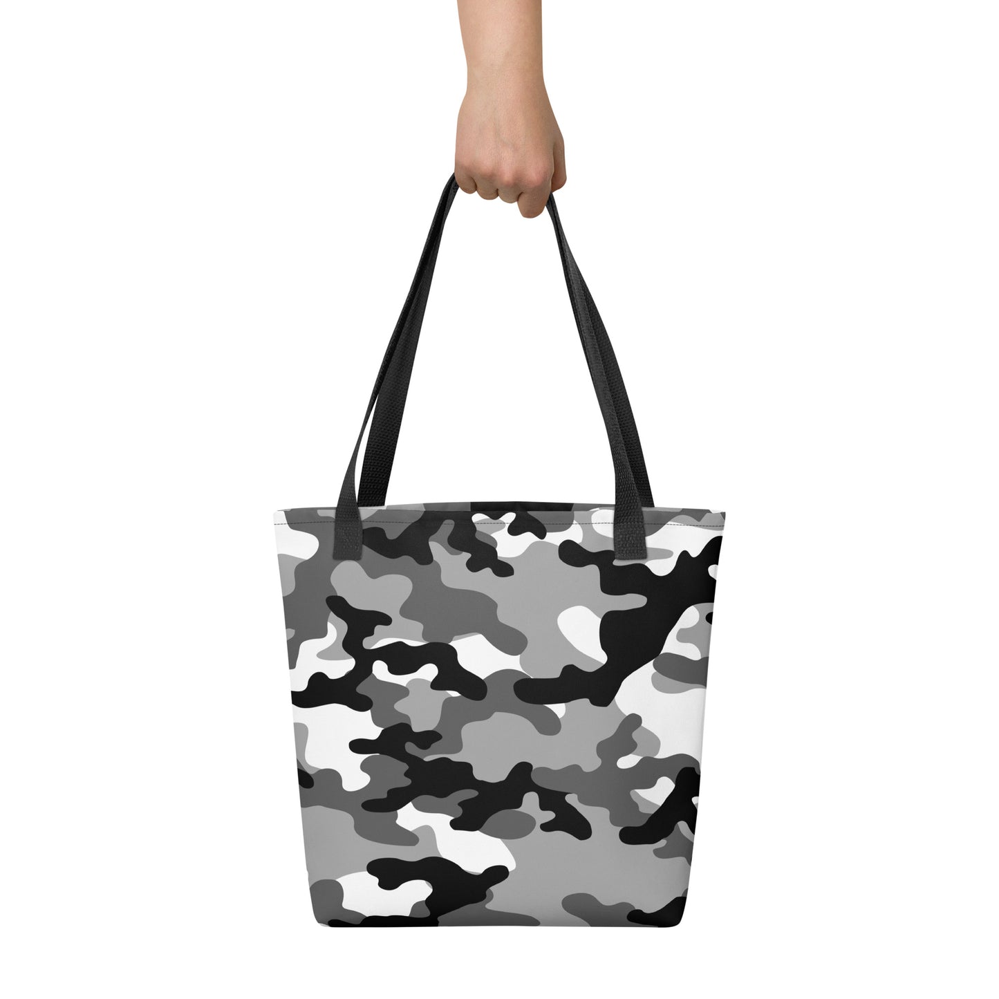 Camo Tote Bag | Black, Gray & White Camouflage