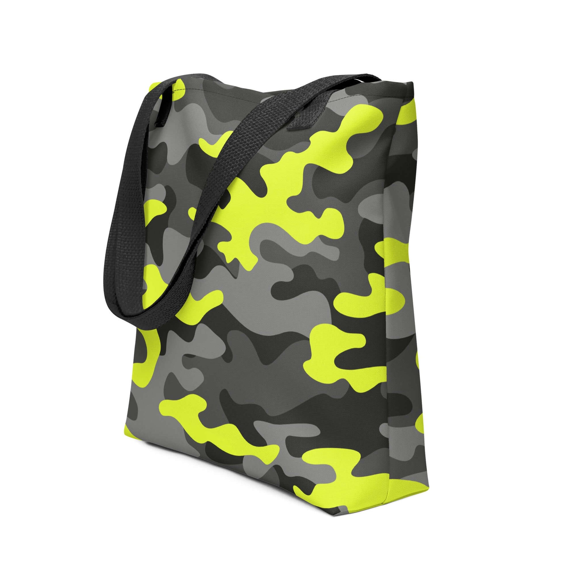 Camo Tote Bag | Black, Gray & Yellow Camouflage