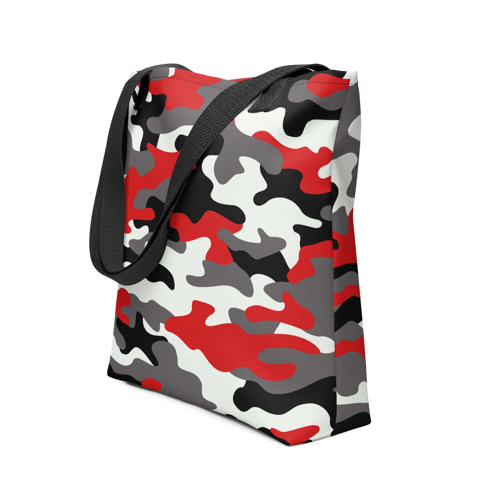 Camo Tote Bag | Red, Black & White Camouflage