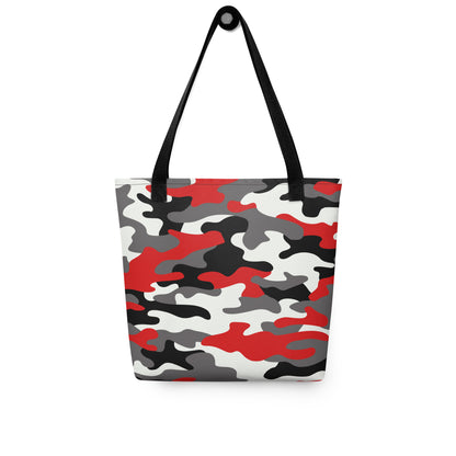 Camo Tote Bag | Red, Black & White Camouflage