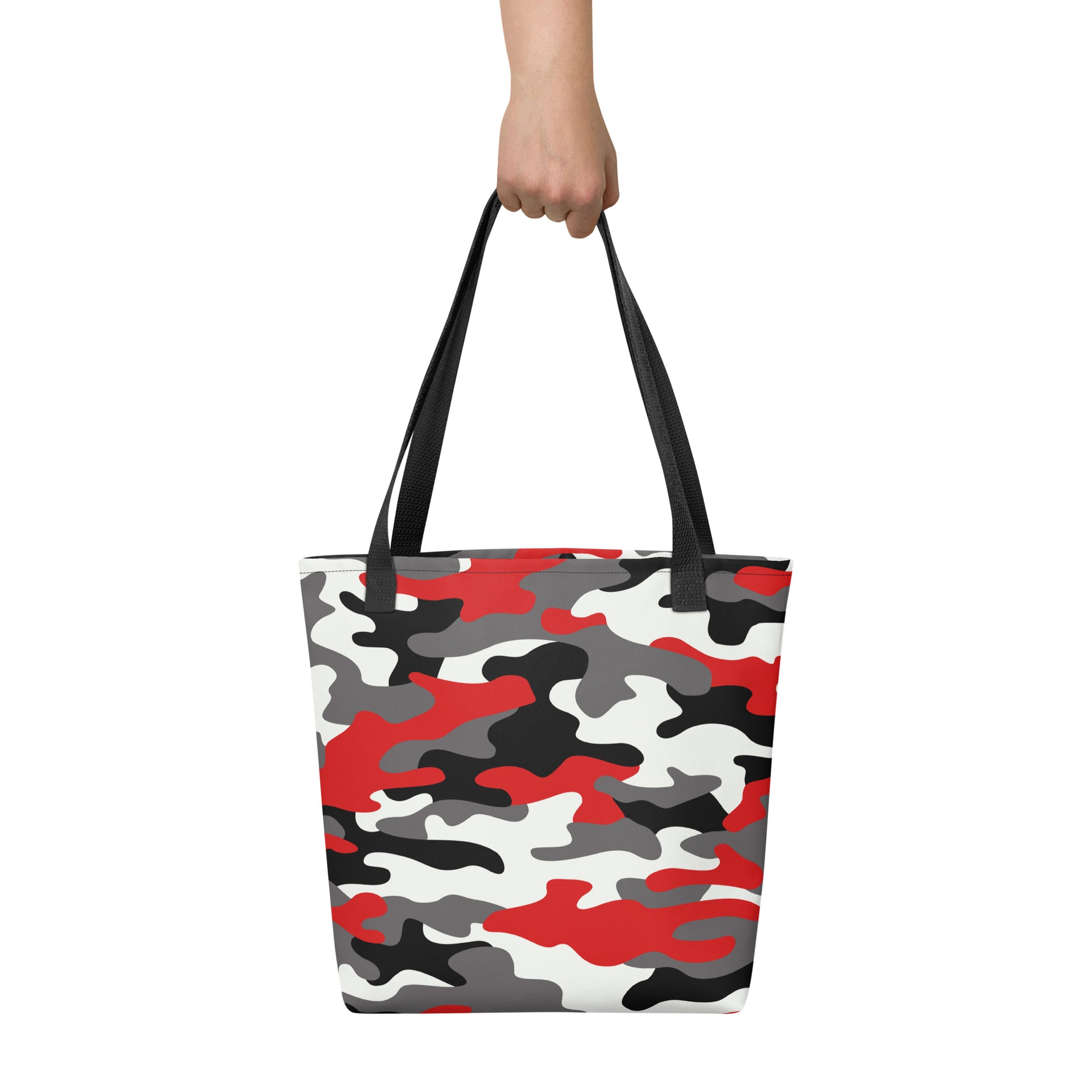 Camo Tote Bag | Red, Black & White Camouflage