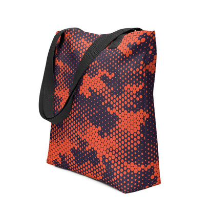 Camo Tote Bag | Orange & Blue Digital Camouflage