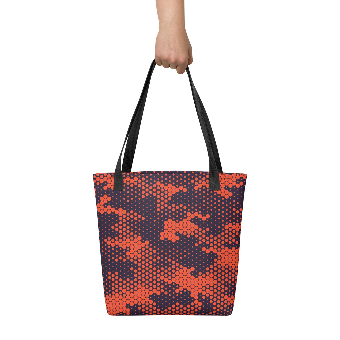 Camo Tote Bag | Orange & Blue Digital Camouflage