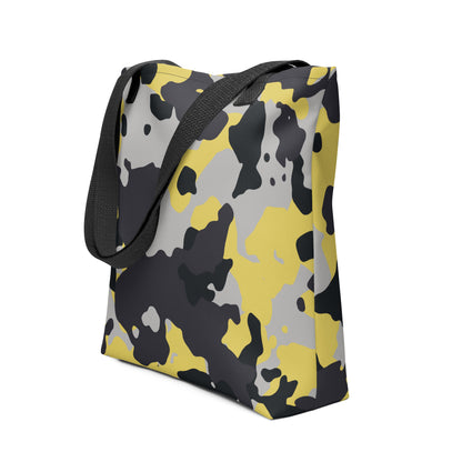 Camo Tote Bag | Yellow, Black & Silver Camouflage