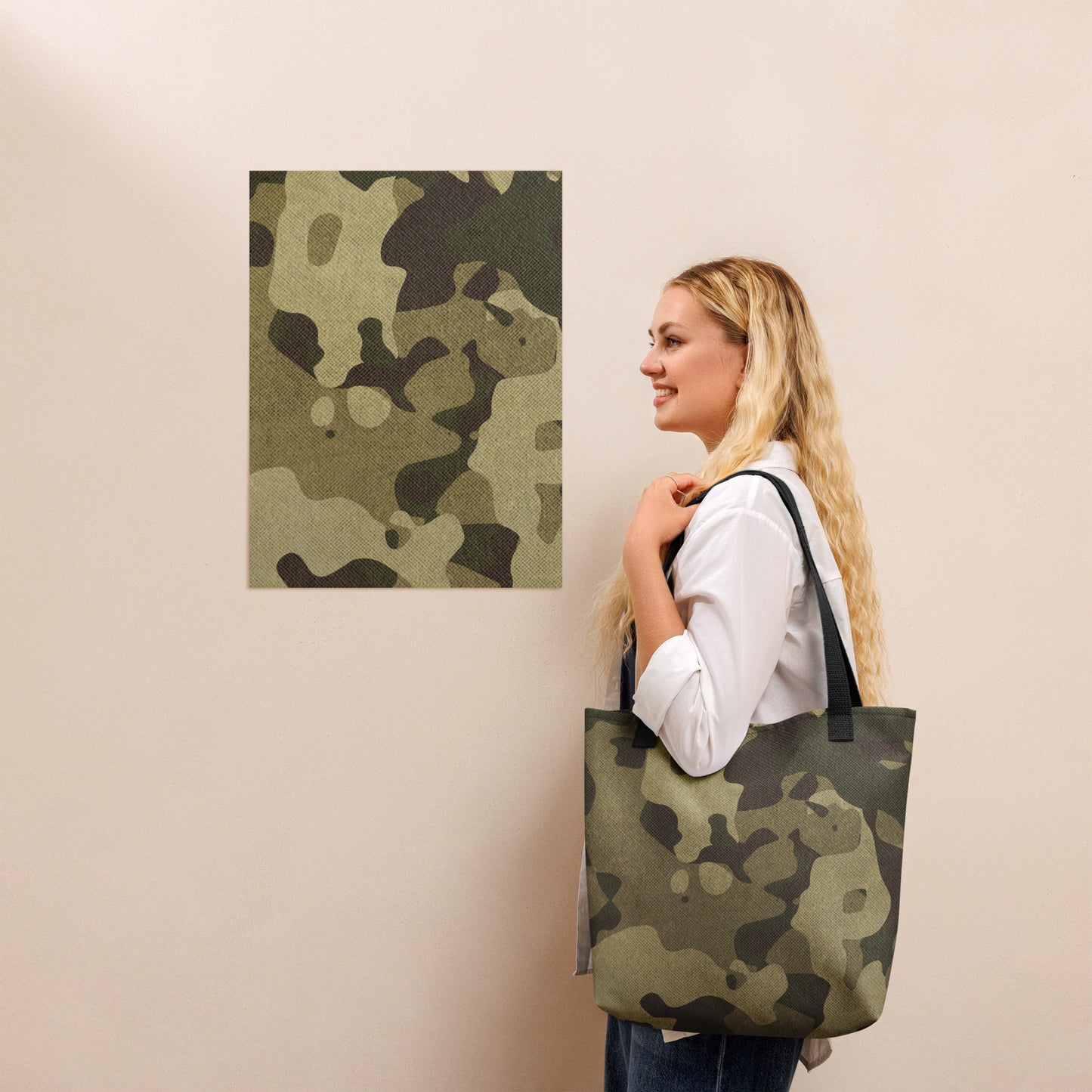 Camo Tote Bag | Green Fabric Camouflage