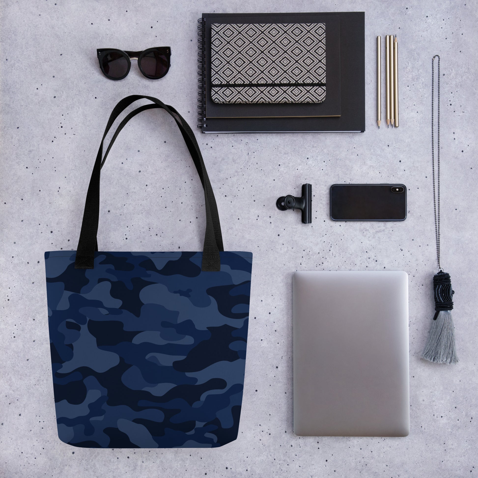 Camo Tote Bag | Deep Blue Camouflage