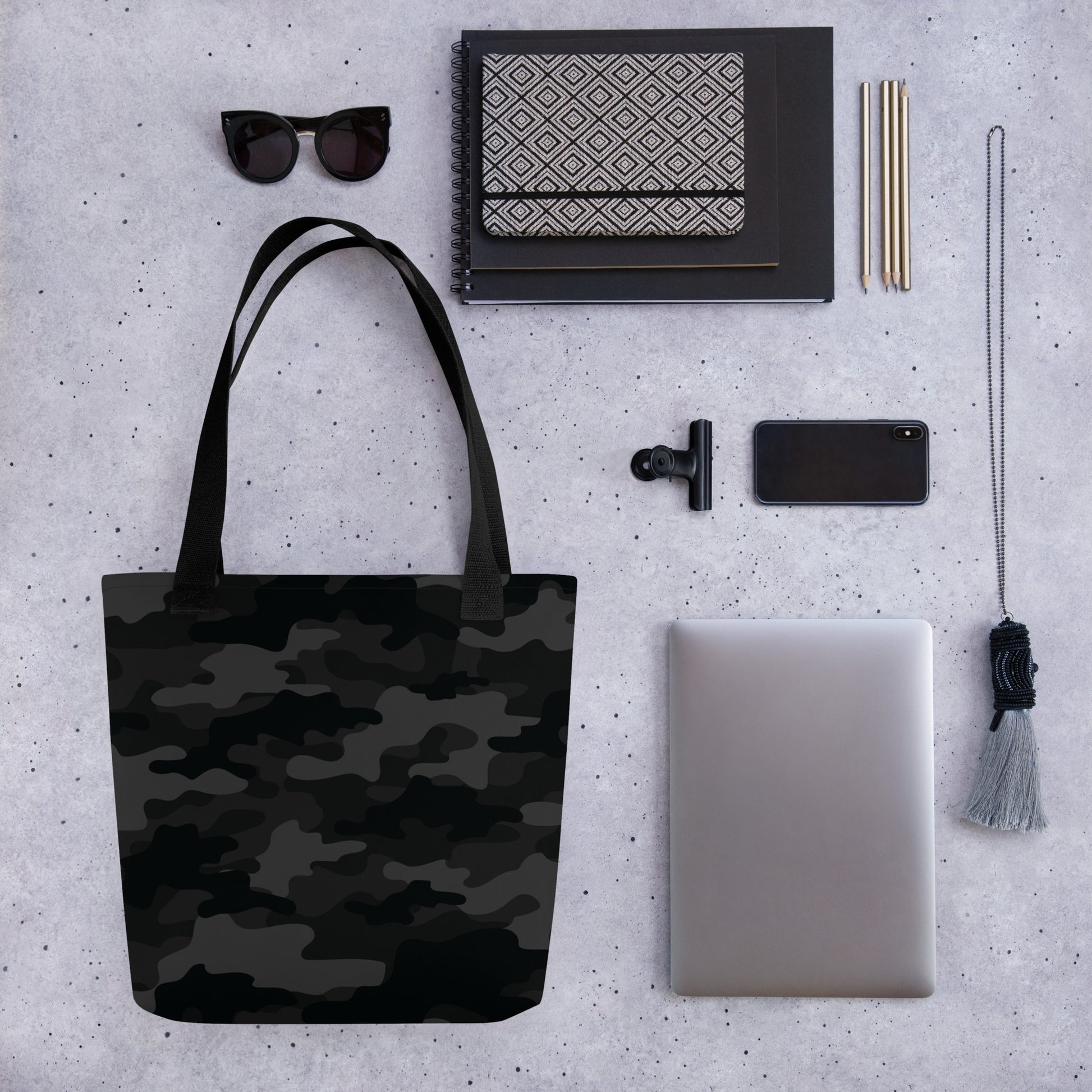 Camo Tote Bag | Black Camouflage