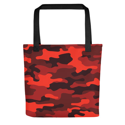 Camo Tote Bag | Scarlet Red & Black Camouflage