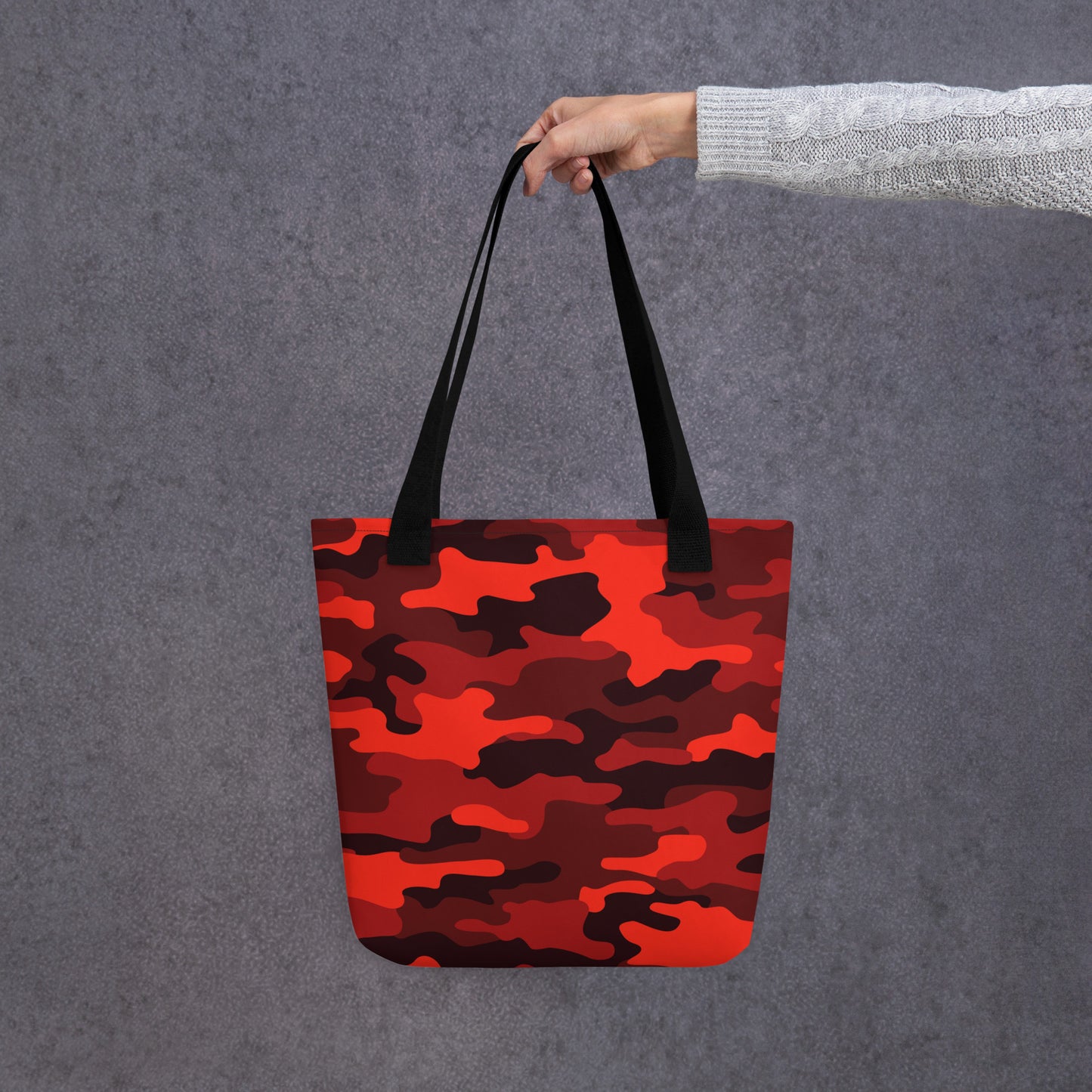 Camo Tote Bag | Scarlet Red & Black Camouflage