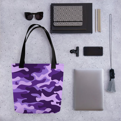 Camo Tote Bag | Purple, Blue & Mauve Camouflage