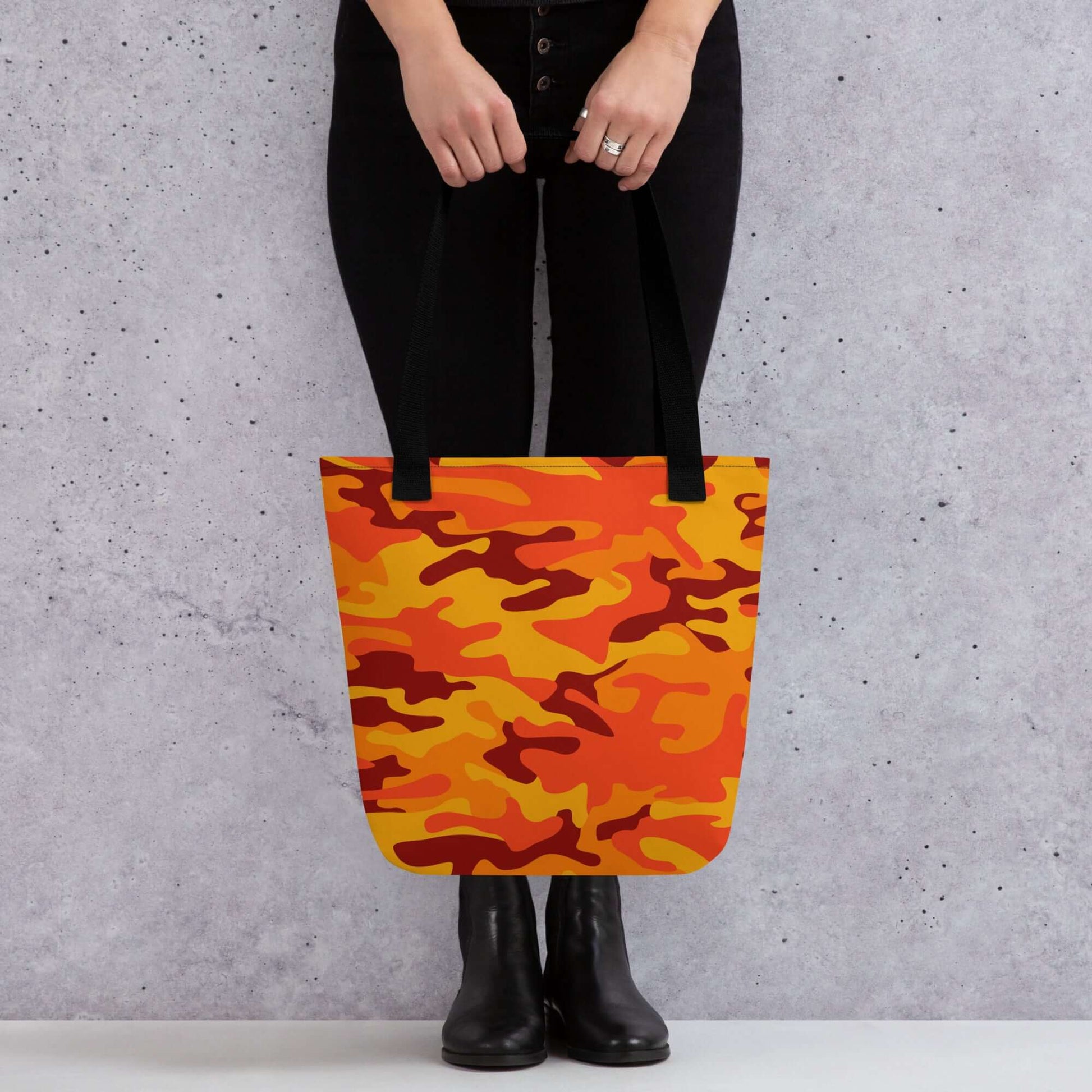 Camo Tote Bag | Orange & Red Camouflage