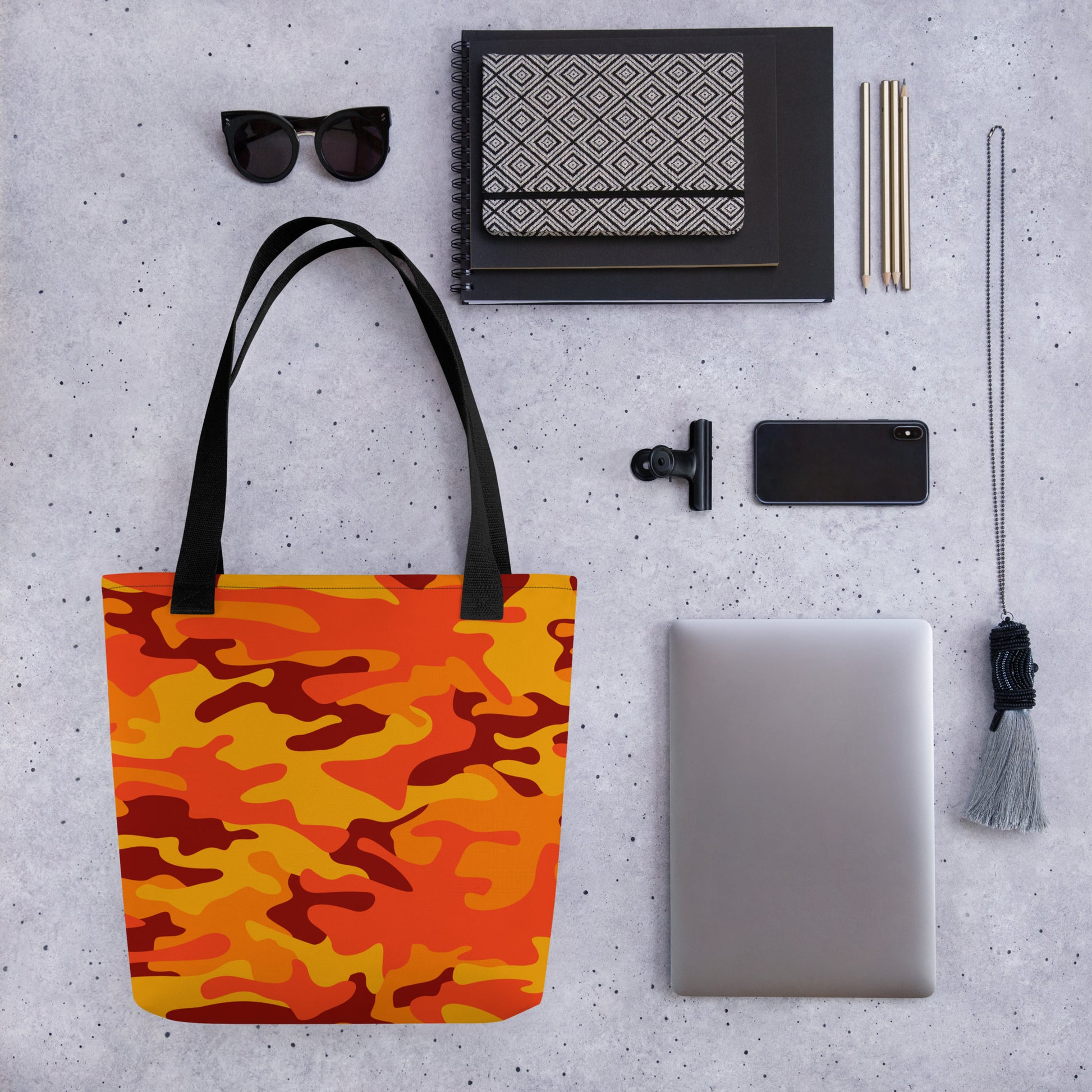 Camo Tote Bag | Orange & Red Camouflage