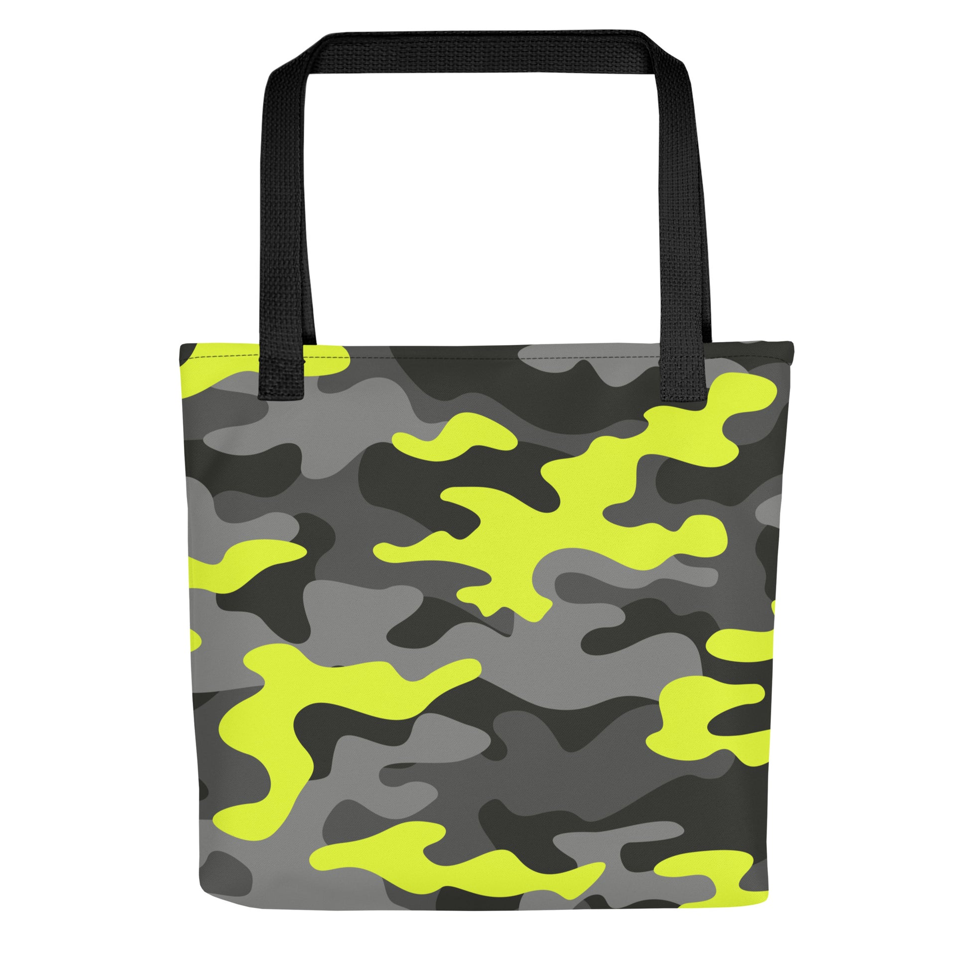 Camo Tote Bag | Black, Gray & Yellow Camouflage