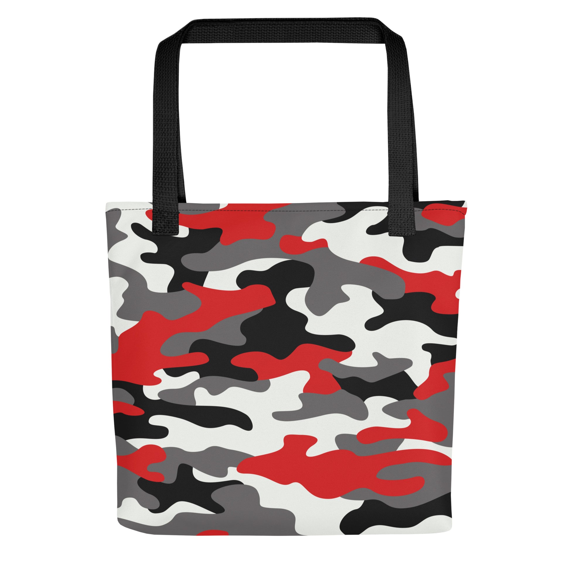 Camo Tote Bag | Red, Black & White Camouflage