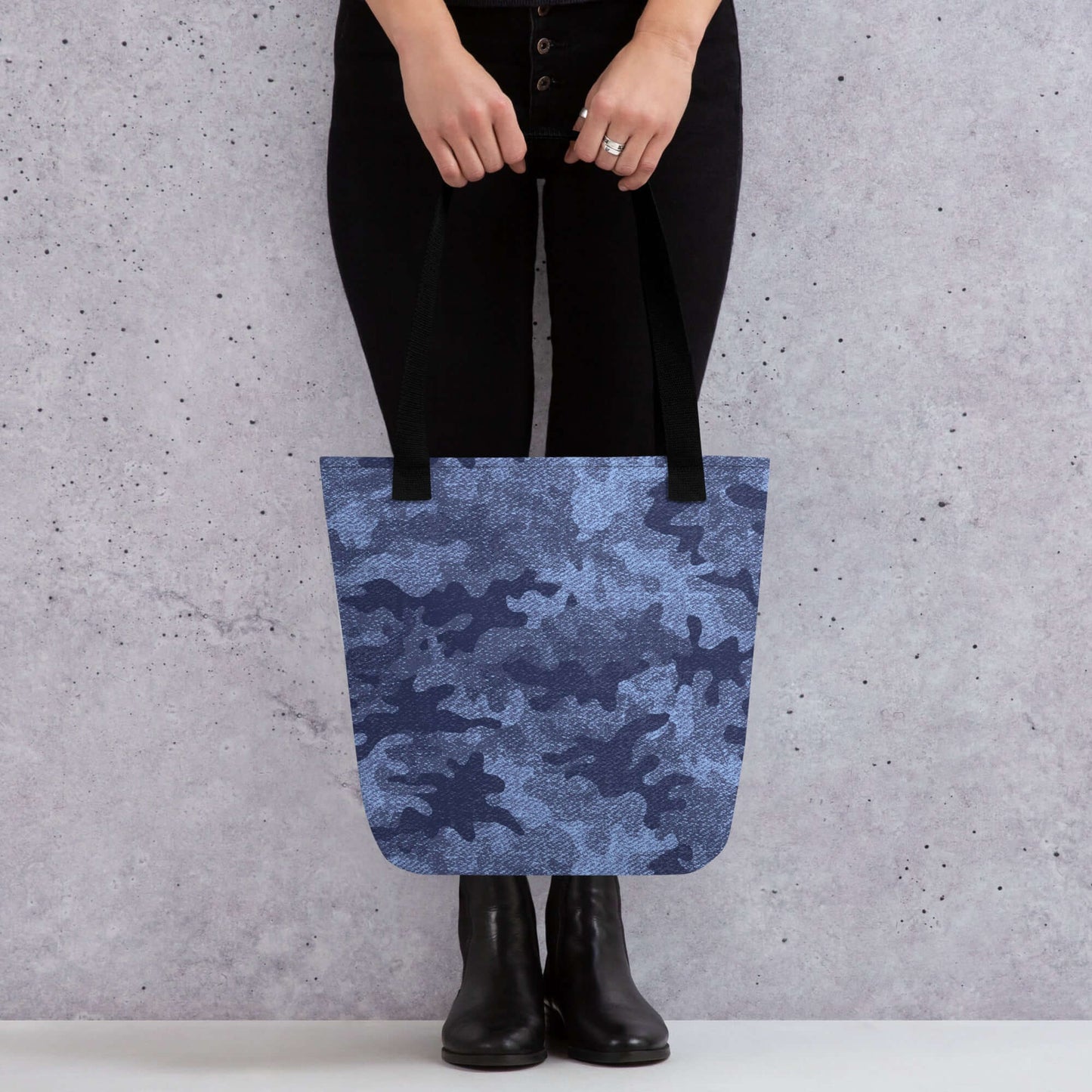 Camo Tote Bag | Denim Blue Camouflage