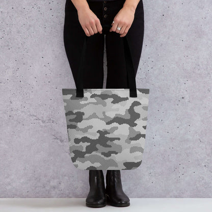 Camo Tote Bag | Black & White Digital Camouflage