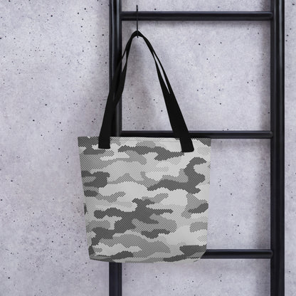 Camo Tote Bag | Black & White Digital Camouflage