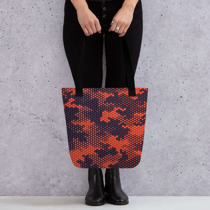 Camo Tote Bag | Orange & Blue Digital Camouflage