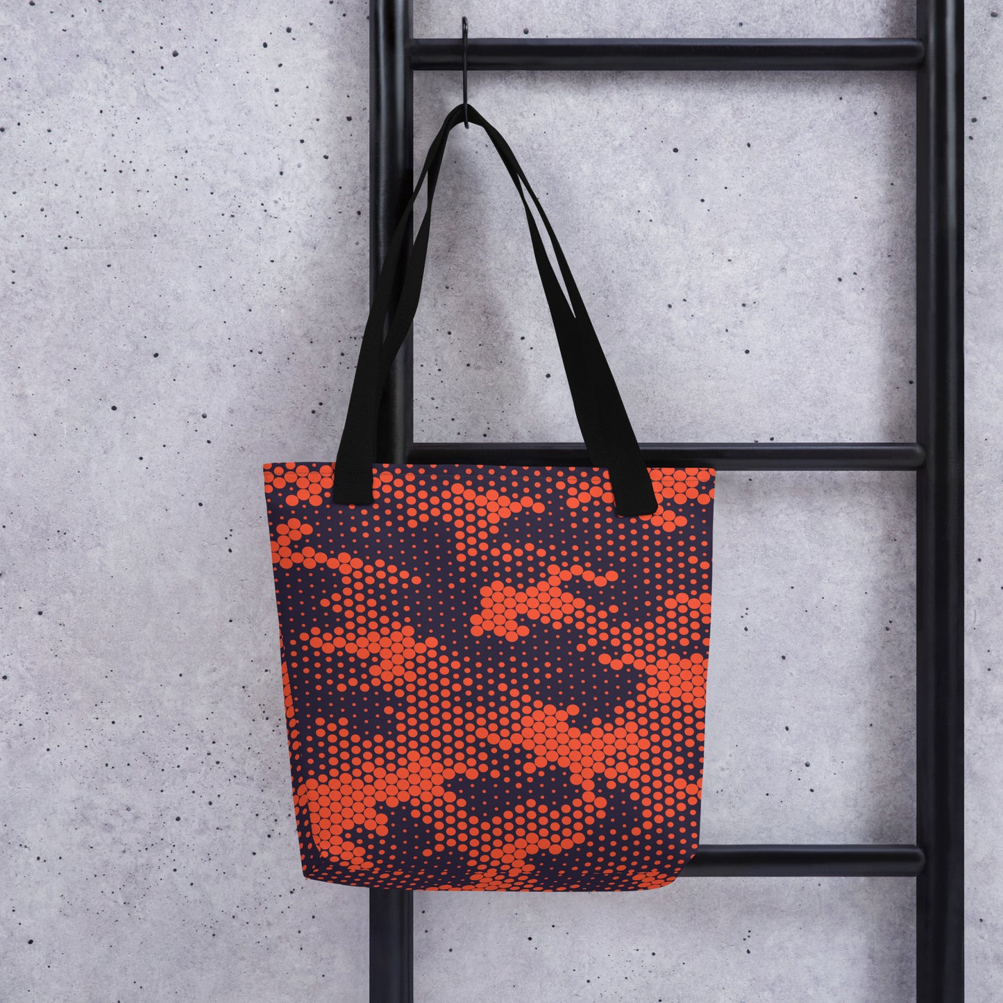 Camo Tote Bag | Orange & Blue Digital Camouflage