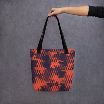 Camo Tote Bag | Orange & Blue Digital Camouflage