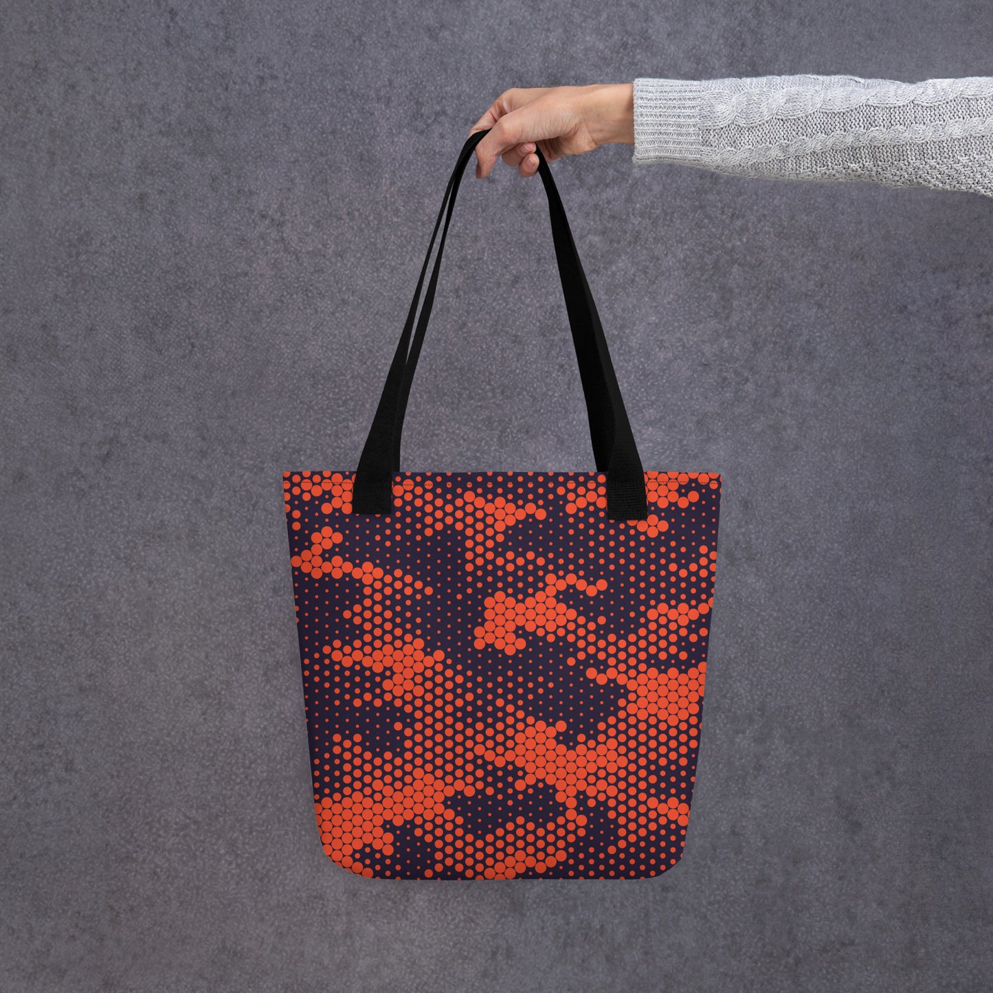 Camo Tote Bag | Orange & Blue Digital Camouflage