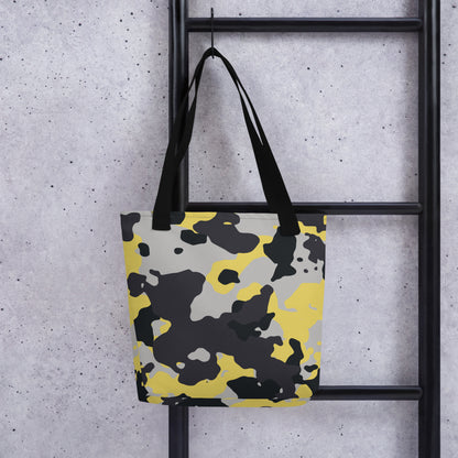 Camo Tote Bag | Yellow, Black & Silver Camouflage