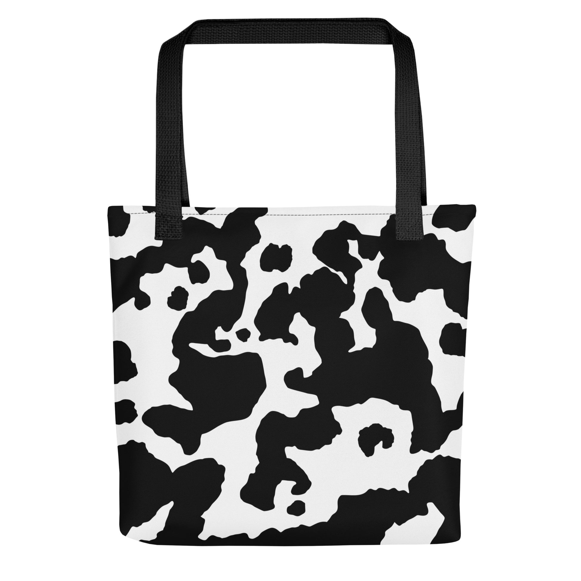 Camo Tote Bag | Black & White Cow Camouflage