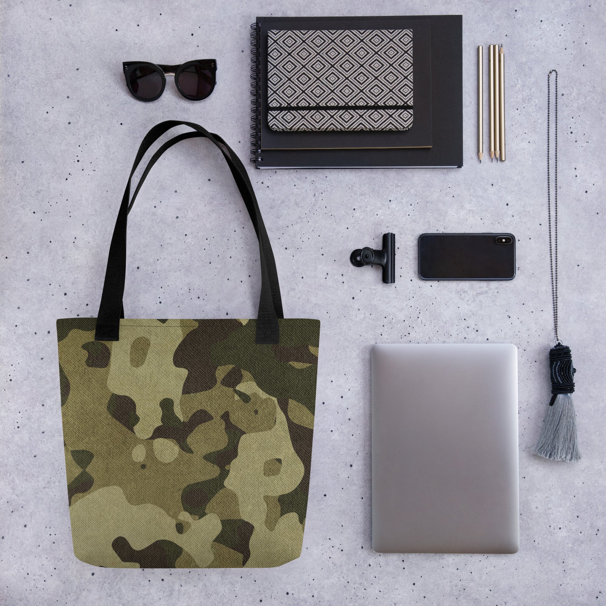 Camo Tote Bag | Green Fabric Camouflage