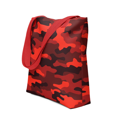 Camo Tote Bag | Scarlet Red & Black Camouflage