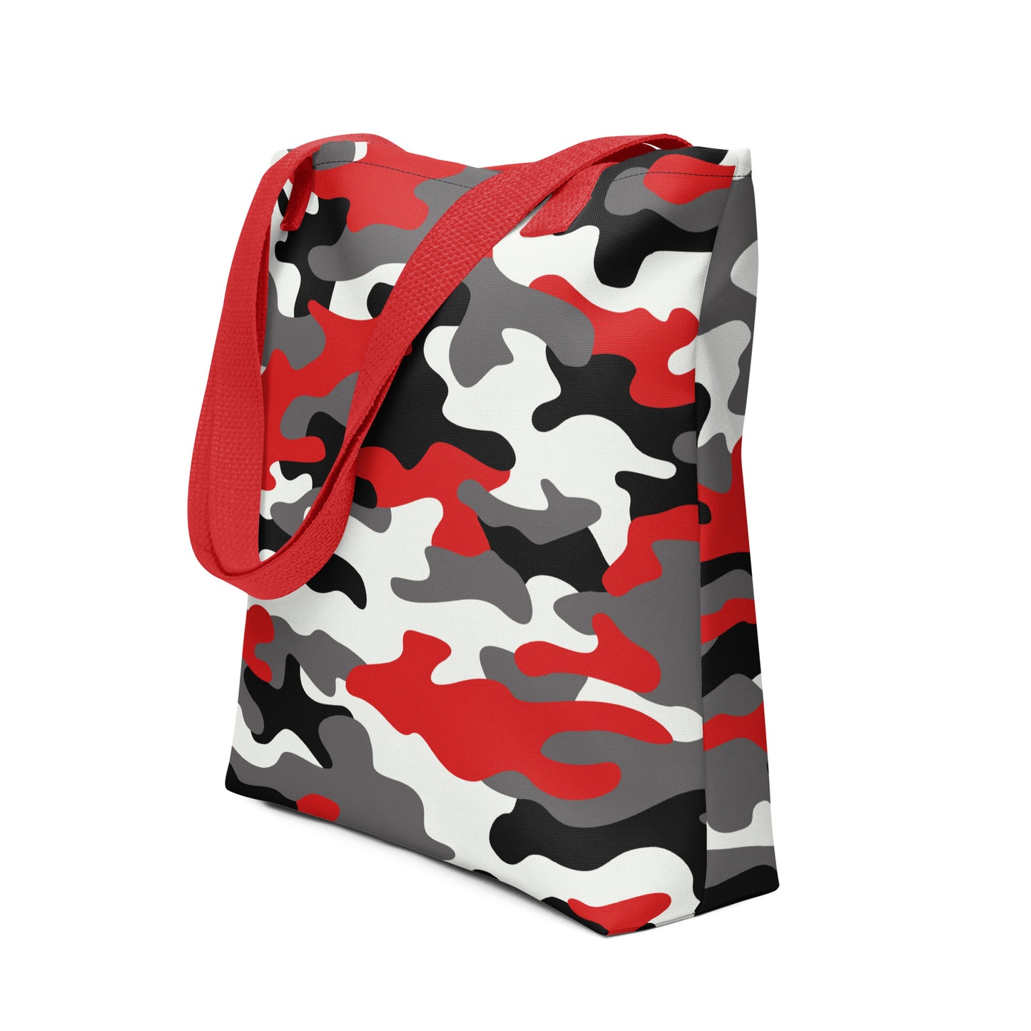 Camo Tote Bag | Red, Black & White Camouflage