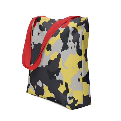 Camo Tote Bag | Yellow, Black & Silver Camouflage