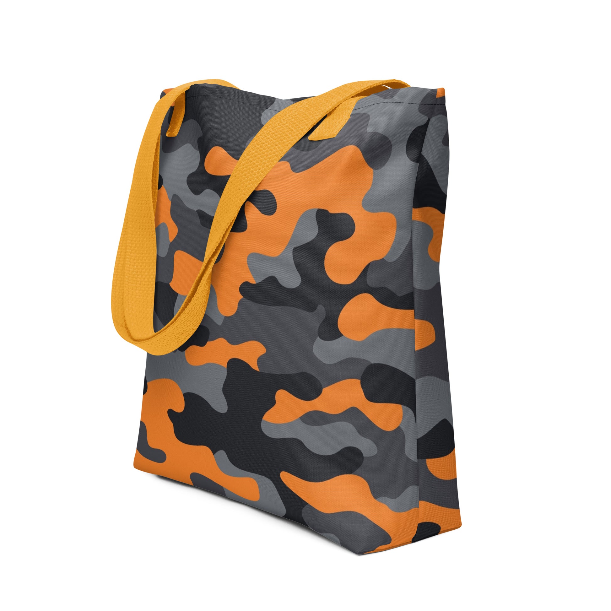 Camo Tote Bag | Orange, Black & Gray Camouflage