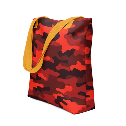 Camo Tote Bag | Scarlet Red & Black Camouflage