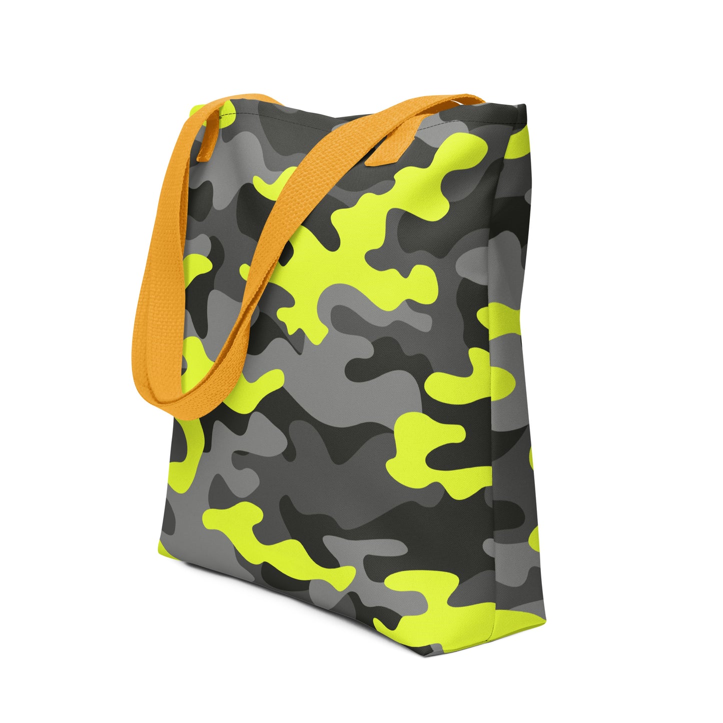 Camo Tote Bag | Black, Gray & Yellow Camouflage